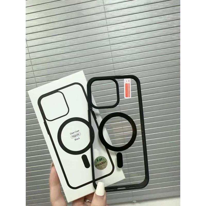

Подходит для iPhone16PM Магнитный чехол для телефона Apple 15Pro Беспроводной Magsafe Прозрачный акриловый защитный чехол Apple 16Plus