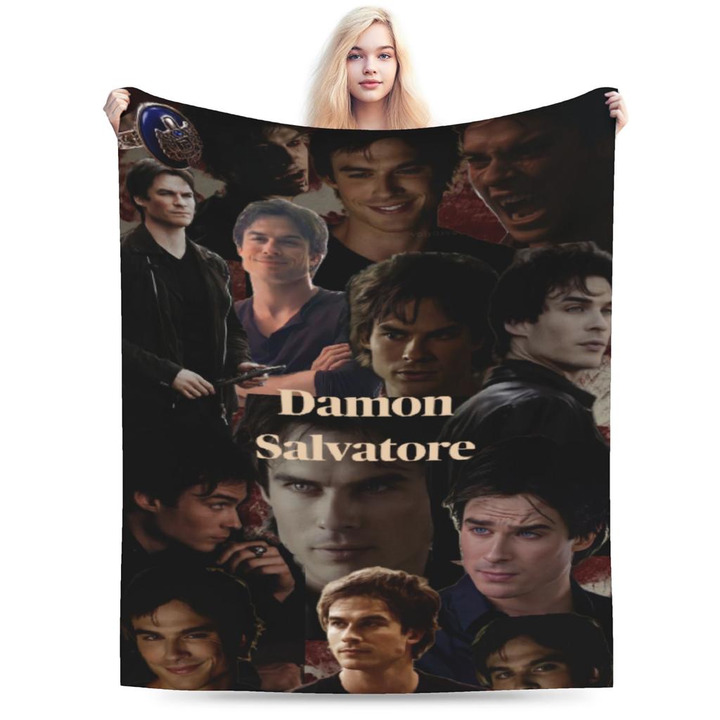 Стильное одеяло Damon Salvatore Ультрамягкий бархат Уютное плед Машинная стирка
