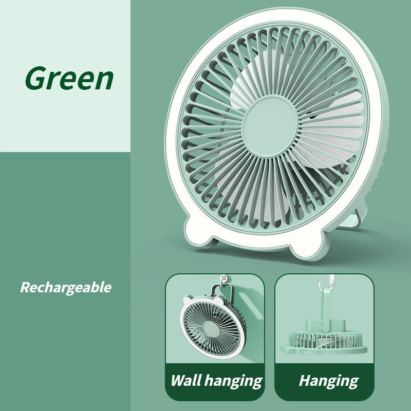 

New Small Folding Portable Fan - USB Rechargeable Desktop & Wall-Mount Fan with Table Lamp Function for Home & Dormitory Use