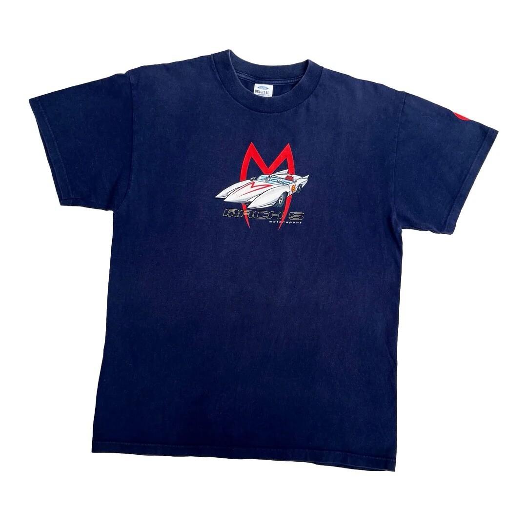 Speed Racer 1990 90s Vintage Mach 5 Motorsport Graphic Series Unisex T-Shirt XXL