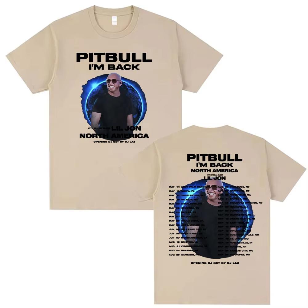 Pitbull Im Back Tour 2026 North America Concert T Shirt Unisexs Women Fashion Hip Hop Pop Music Tshirts Cotton Tshirt