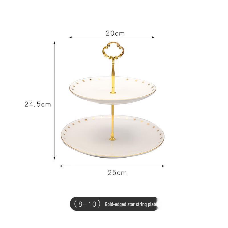 Two-Tier Ceramic Star Design Cake Stand