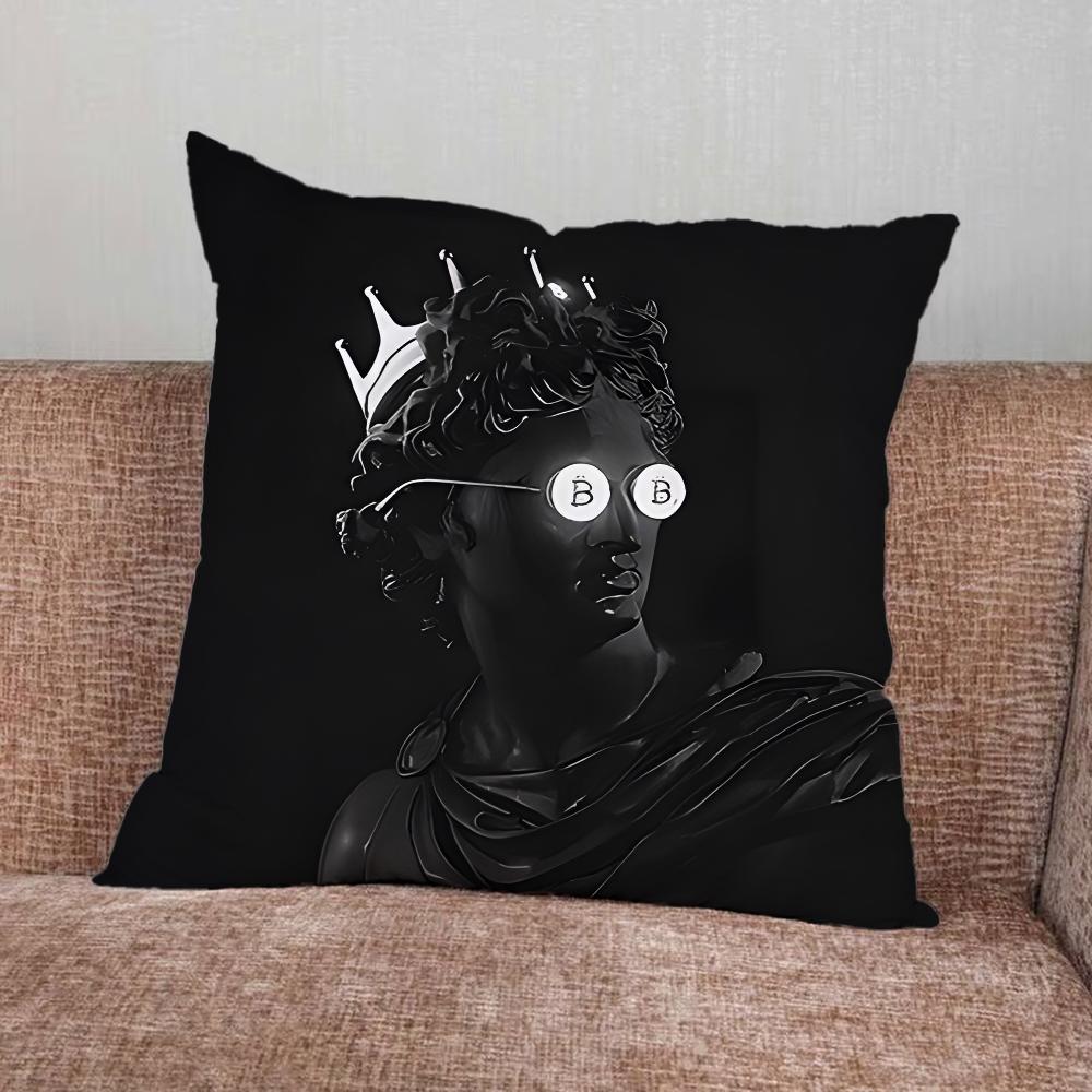 Crypto Currency Bitcoin BTC Pillow Case For Home Bedroom Car Office Decoration Living Room Sofa Cushion Cover Suitable