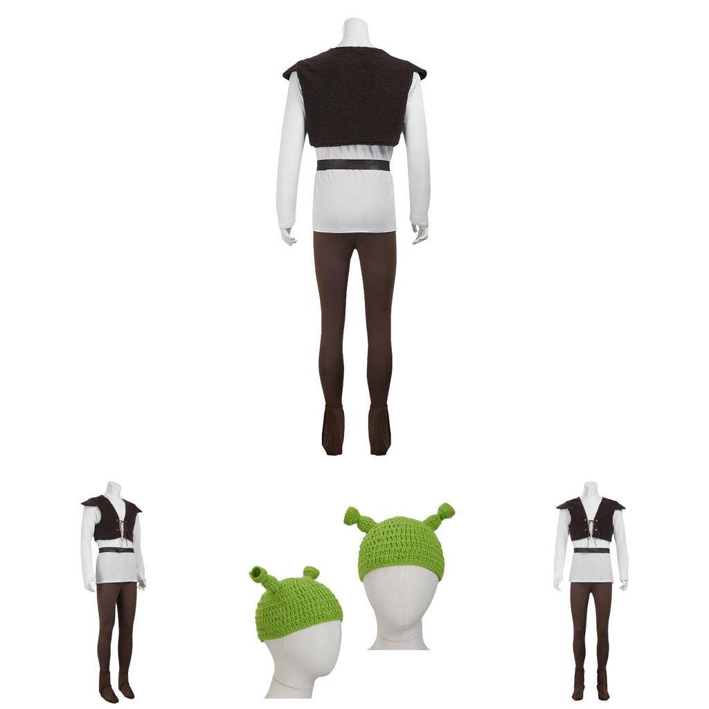 Shrek Themed Cosplay Suit With Retro Style Polyester For Halloween Role Play