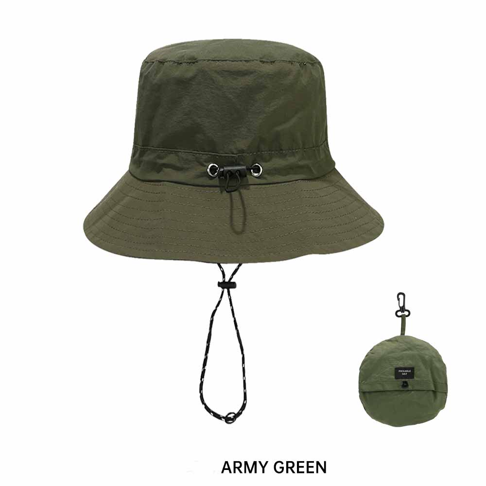

Outdoor Waterproof Sun Hat Men Women Portable Fishing Cap Quick Dry Protection Bucket Hat Travel Hiking Camping Storage Bag One Size армія зелений колір