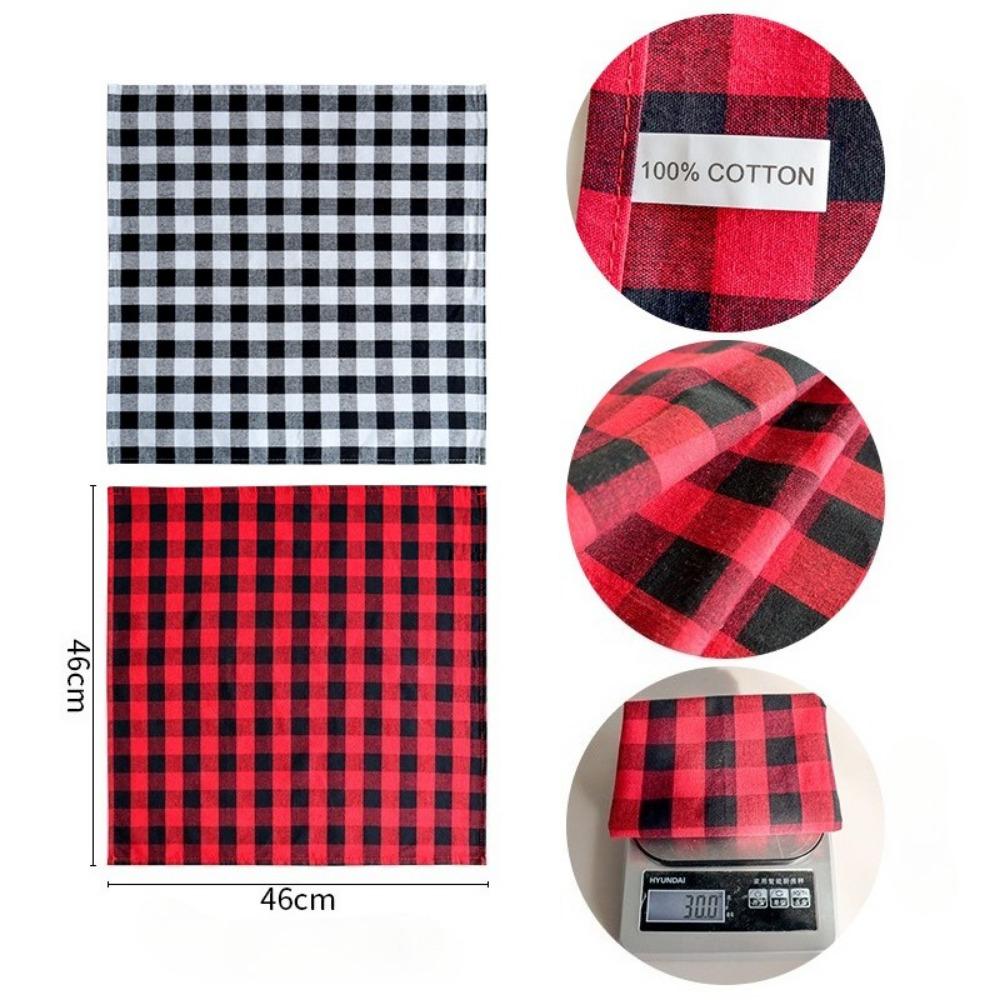 6pcs Rustic Buffalo Plaid Cotton Cloth Napkins Holiday Gingham Dinner Napkins for Christmas Thanksgiving Table Decoration