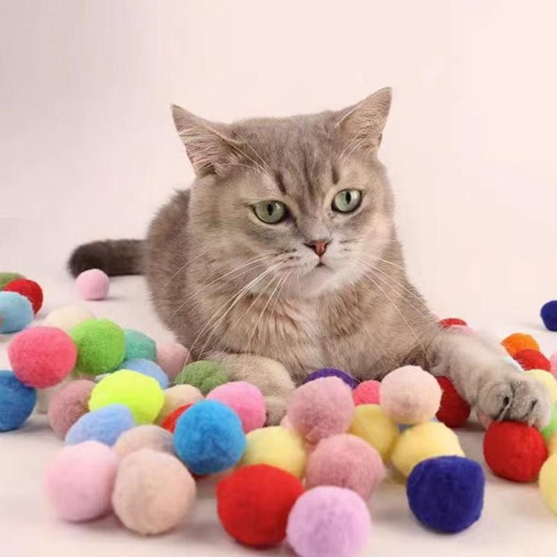 Katzen Spielzeug Interaktiv Start Training Spielzeug mit 20 Stück Ball Für Haustier Kätzchen Mini Schießpistole Spiele Dehnbar Plüschball Spielzeug Haustier