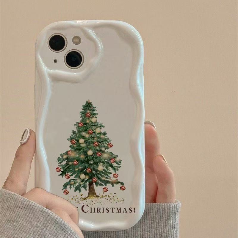 Christmas Tree for Apple 16PROMAX Mobile Phone Case Iphone12/13 Cream Pattern 14pro/15/11 Girl