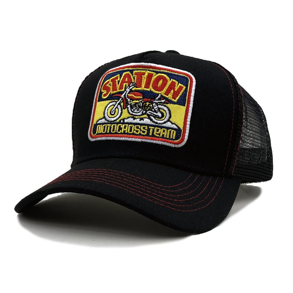 Motorcycle Embroidery Contrasting Sun Hat Male And Female Couple Mesh Truck Driver Hat Shade Baseball Cap