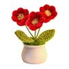 Gehäkelte Blume Dekoration Handgemachte Topfdekoration, Gestrickte Künstliche Sonnenblume Schreibtisch Dekorative Garn Dekoration, Geschenk für Frauen, Mama, Lehrer, Freundin,