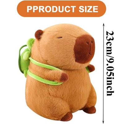 Capybara Plush Cute Capybara Stuffed Animals with Turtle Backpack Kawaii Capibara Plushie Toys for Kids Soft Hugging Pillow