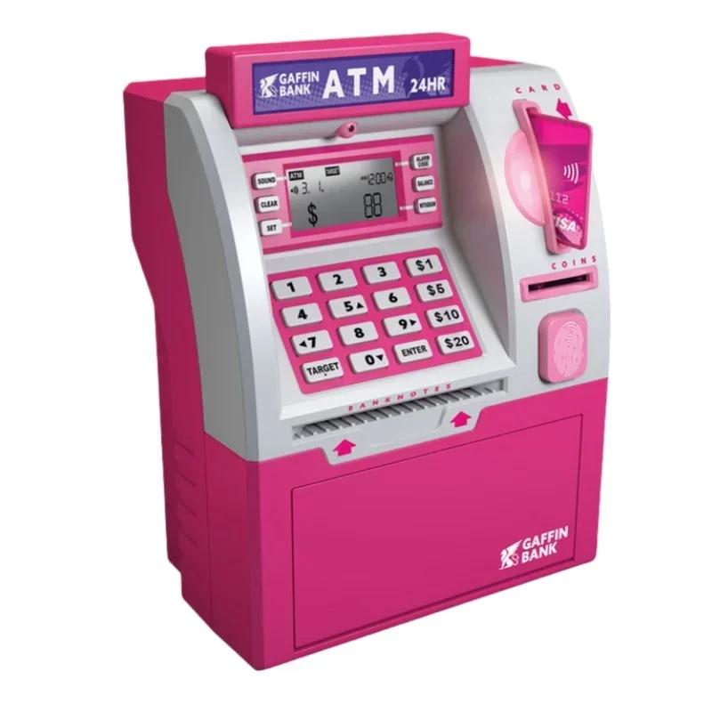 Kinder Geldautomat Automatische Einzahlungsmaschine Spielzeug Intelligente Passwort-Kartenleser Sparbox Elektronisches Sparschwein für Kinder Weihnachtsgeschenk