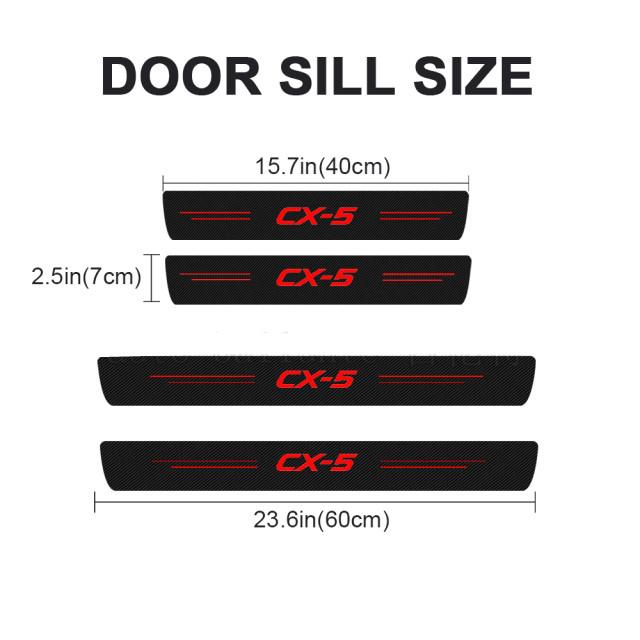 4X Car Door Threshold Sill Sticker For Mazda CX5 CX 5 2012 2013 2014 2015 2016 2017 2018 2019 2020 2021 KE KF Tuning Accessories