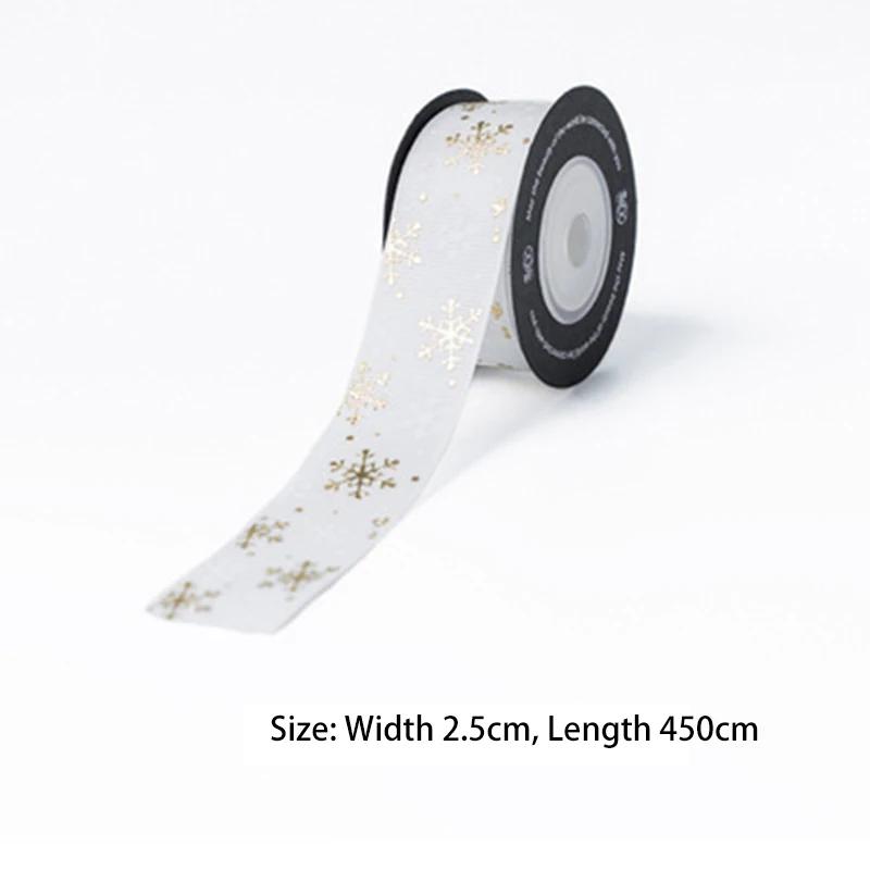 5yards 25mm Christmas Ribbon Printing Ployester Ribbon For Handmade Bow Christmas Decorations DIY Gift Wrapping
