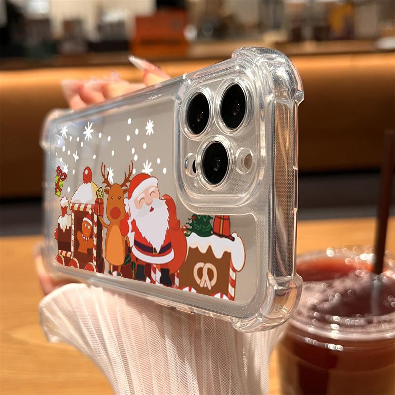 Merry Christmas New Year Gifts Transparent Tpu Phone Case For iPhone 16 15 14 13 12 11 Pro Max SE2 X XS XR 7 8 Plus Clear Cover