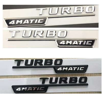 BAH2 For Mercedes Benz A35 A45 CLS53 CLA35 CLA45 GLA45 AMG 1 Pair TURBO 4MATIC Fender Emblems Badges Symbols Sticker