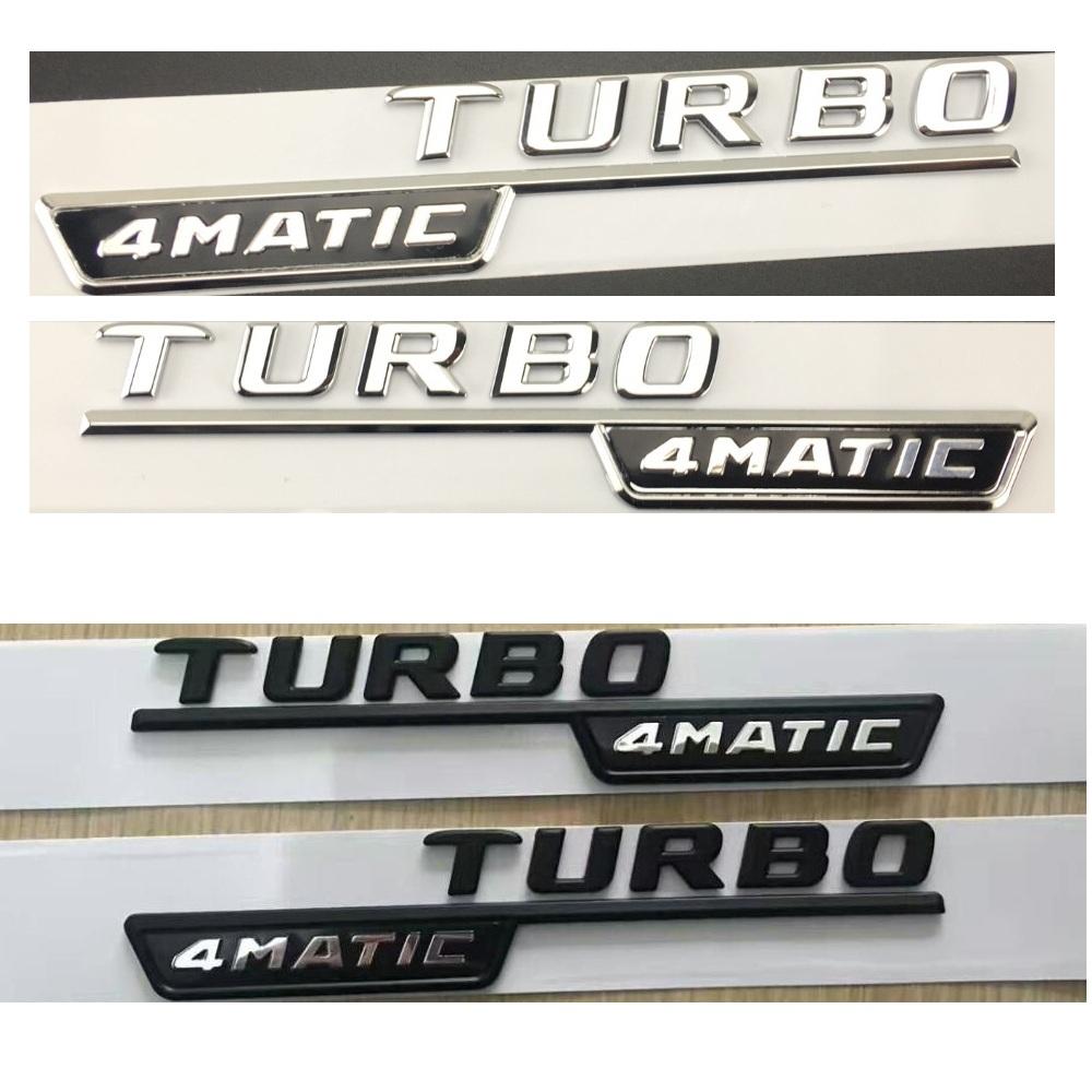 

For Mercedes Benz A35 A45 CLS53 CLA35 CLA45 GLA45 AMG 1 pair TURBO 4MATIC Fender Emblems Badges Symbols Sticker Matt Black