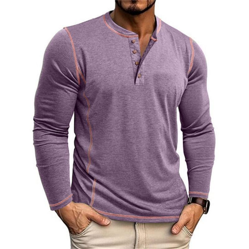 Men S Long Sleeve Henley T Shirt Casual Top