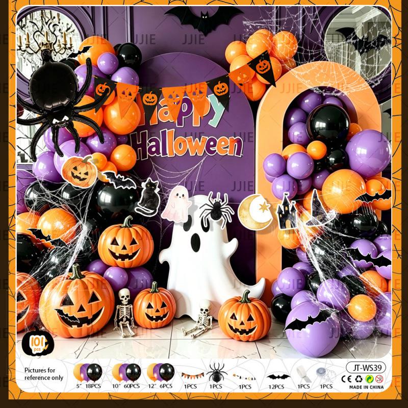 Halloween Aluminum Film Balloon Arch Party Scary Atmosphere Background Arrangement