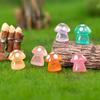 Glow-in-the-dark Small Mushroom Resin Ornaments Micro Landscape Gardening Diy Material Accessories Desktop Cute Luminous Ornaments