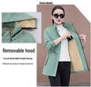 Women's Mid-length Hooded Windproof Fleece-Lined Jacket - Autumn/Winter 2025 Style