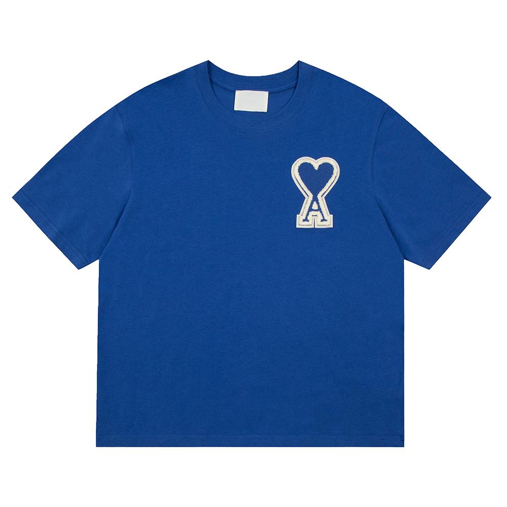 Sommer Neues Buchstaben Gewebtes Mikro-Etikett Reine Baumwolle Kurzärmeliges Lockeres Paar T-Shirt