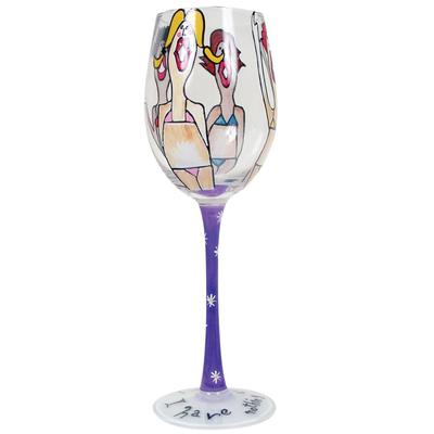 Coyote Nothing To Wear Hand-Painted White Wine Glass