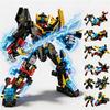Mech Bausteine Verwandlungsroboter Bausteine DIY Montage Actionfigur Spielzeug für Jungen Kinder Weihnachtsfeiertagsgeschenk
