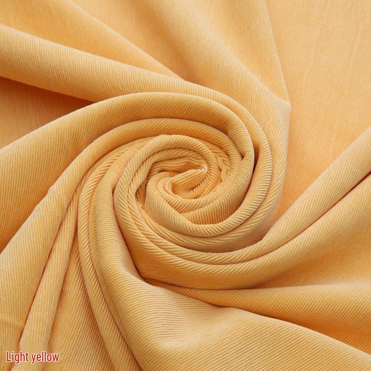 Unisex Warm Egg Yellow Corduroy Pants - Light Yellow, 21 Wale, Cotton-Polyester Blend