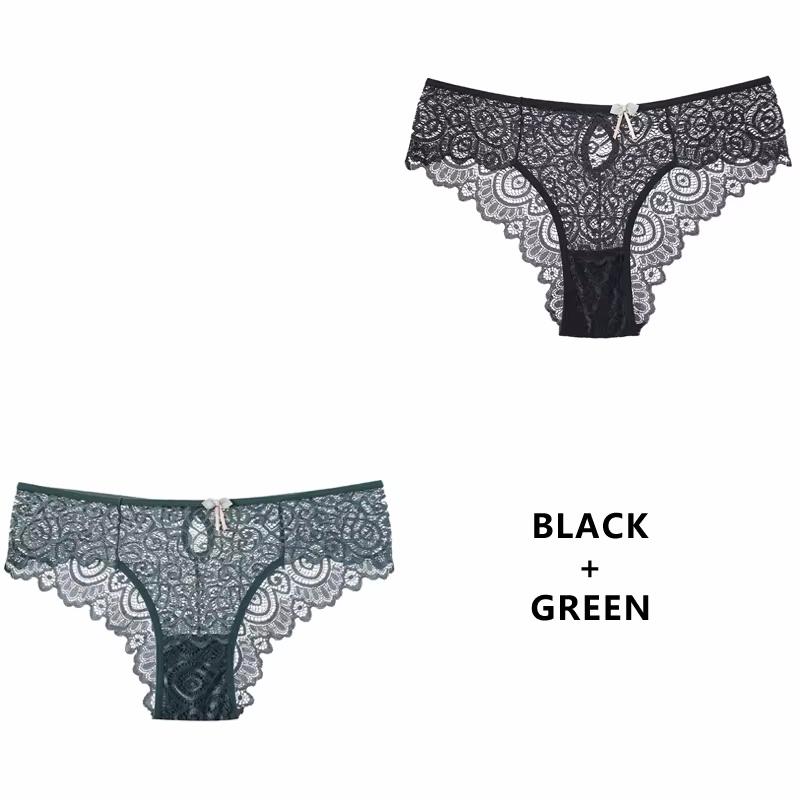 

CINOON 2 шт./комплект сексуальные женские трусики кружевное нижнее белье с низкой талией трусы ажурные стринги прозрачное женское нижнее белье L
