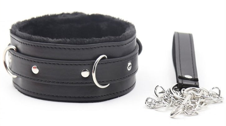 Collier Laisse Fur Noir - Generique - Colliers & Laisses