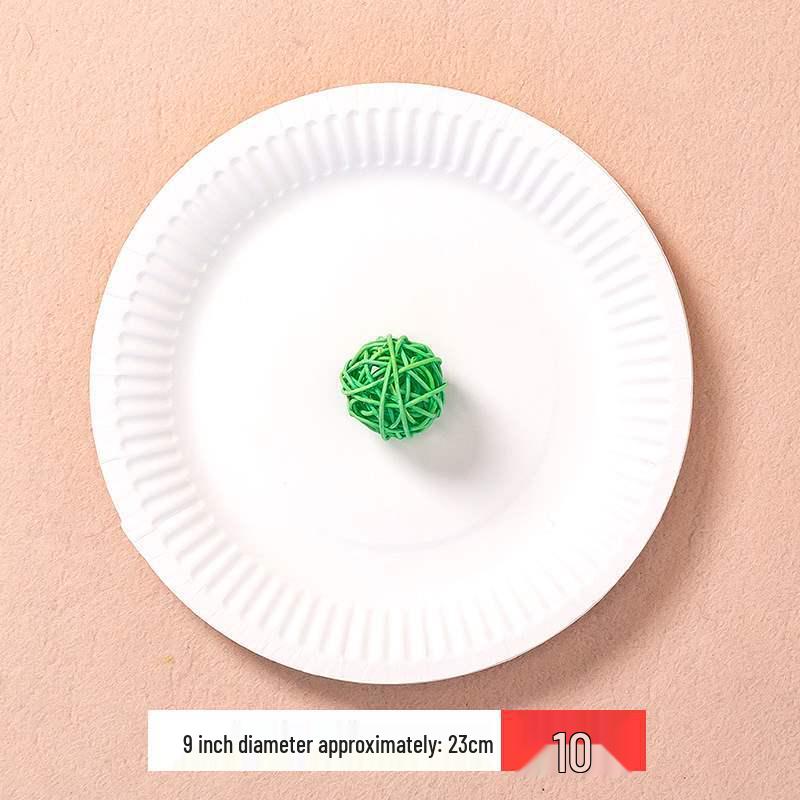 Children's Disposable White Paper Plates for Painting, Drawing, and Crafts - DIY Craft Materials for Cake and Kindergarten Activities.