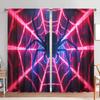 2 Panels Spiders and Glowing Spider Webs Printed Curtains   Shade and Privacy Protection   Suitable for Decorating Various Rooms