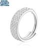 Titanium Seamless Septum Ring with Inlaid Rhinestone Earrings & Tragus Piercing Jewelry.