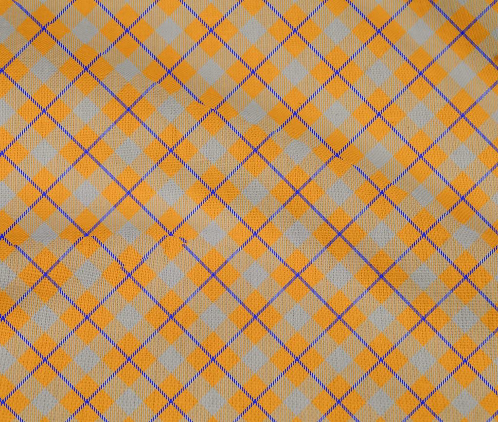 oneOone Cotton Flex Medium Blue Fabric Check Sewing Fabric By The Yard Printed Diy Clothing Sewing Supplies 40 Inch