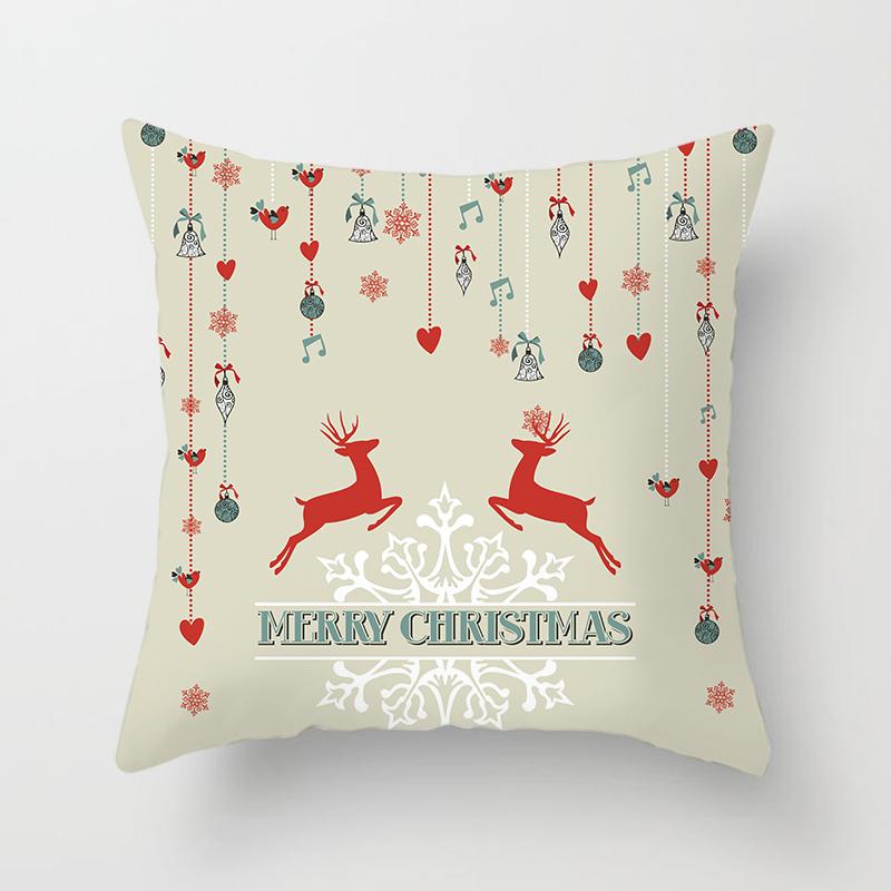 Cartoon Santa Claus Pillowcase Sofa Kids Room Decoration Christmas Cushion Cover