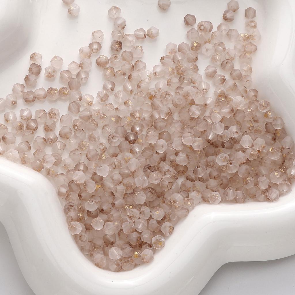 4mm Double Pointed Faceted Frosted Glass Beads DIY Handmade Creative Beading Loose Beads Bracelet Cell Phone Chain Accessories Lovely Colour