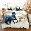 Animal Horse Bedding Set Single Double King Size 2/3 Pieces Lightweight All Year Multicoloured Duvet Cover Set Teenager Boy Girl