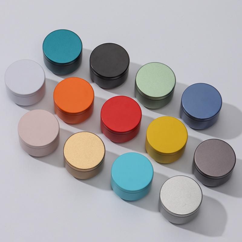 1/5Pcs Portable Tea Canister Mini Empty Pot Tea Box Candy Round Cans Thickened Iron Herb Sealing Jar Spice Storage Organizer