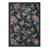 Romantic Classic Floral Rose Garden Black Area Carpet with Rug Inspired Grace and Sophisticated Flower Design for Home Décor