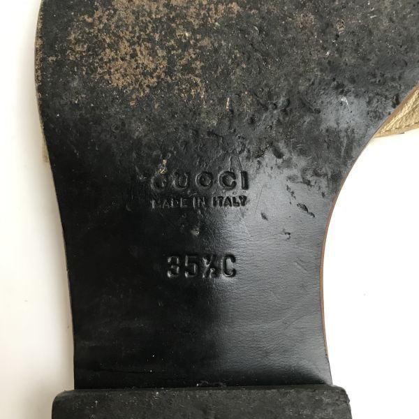 Gucci Flat Sandals Women’s 22.5 Beige Italy Made