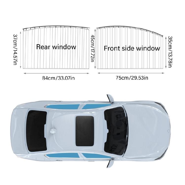 Adjustable Car Sun Shade For Side Window Quick Installation Side Window Curtain Polyester Material Window Sunshade