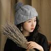Fran Drop Knit Beret Gray Knit Winter Cold Weather Baker Hat