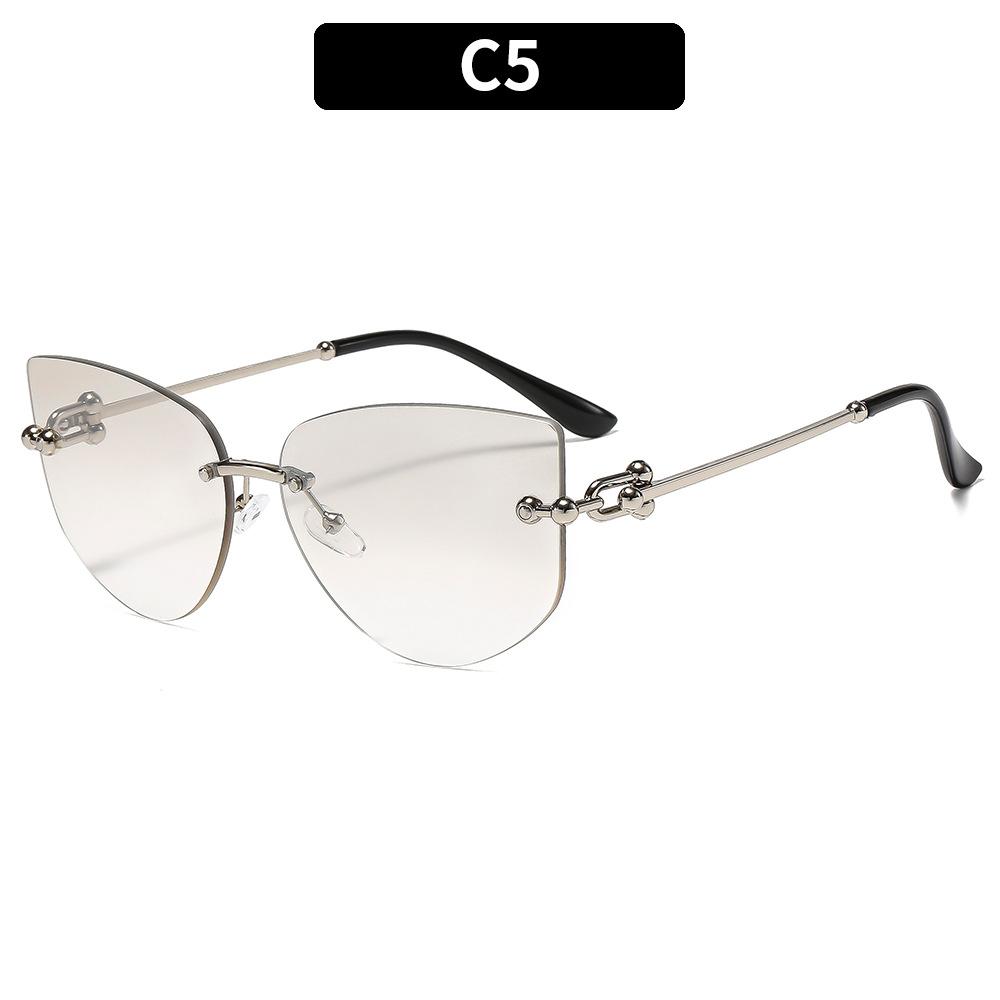 Women's sunglasses, men's and women's fashion polygonal frameless sunglasses