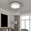 9.68in Modern Round LED Crystal Ceiling Light Fixture, 36W 3-Color Dimmable Flush Mount Chandelier for Bedroom, Kitchen Lighting