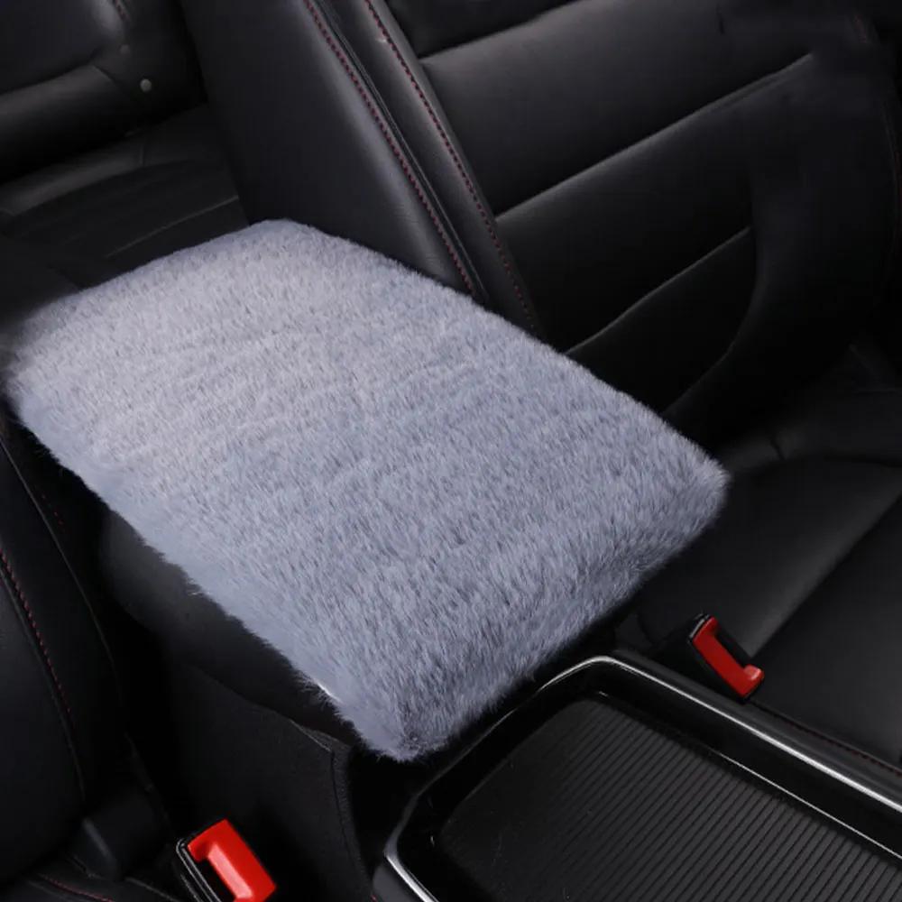 Universal Plush Car Armrest Pad Auto Central Console Armrest Box Cover Arm Rest Box Warm Fur Soft Cushion Accessories Fitment