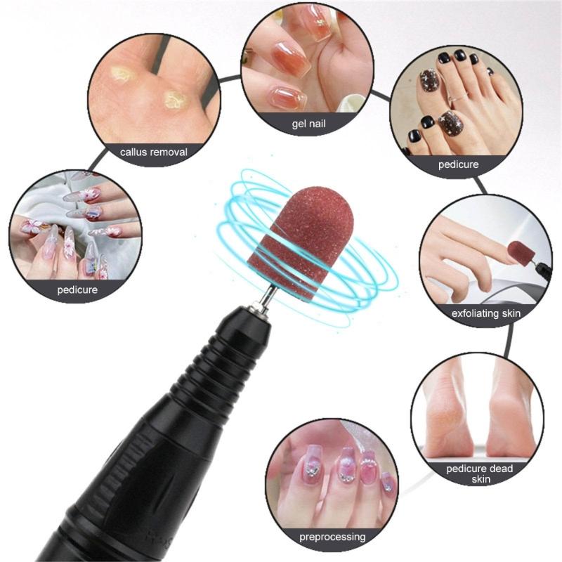 20 Pieces Practical 80-180 Grit Sanding Caps Great For Nail Cutters Suitable For Manicure Pedicure And Podiatry