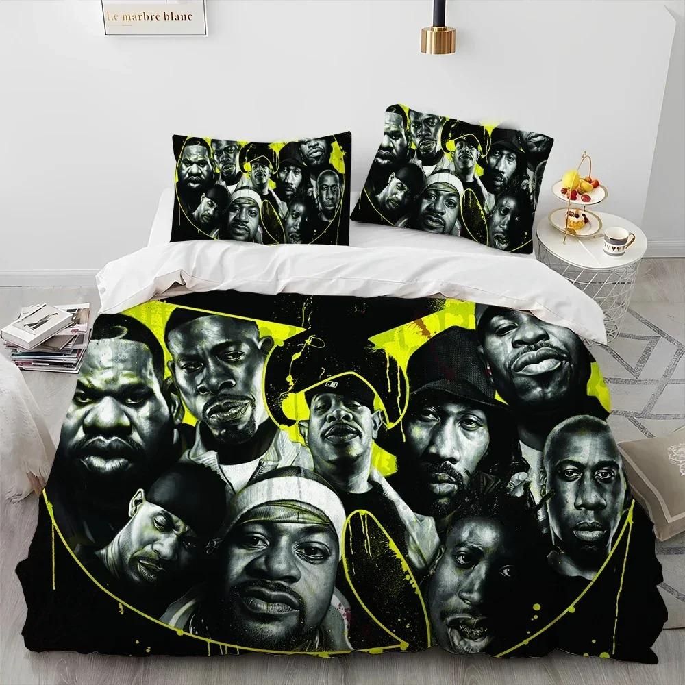 3D Wu T-TANG Clans Series Sign Täcke Sängkläder Set, Påslakan Sängset Örngott, King Queen Size Sängkläder Set Barn