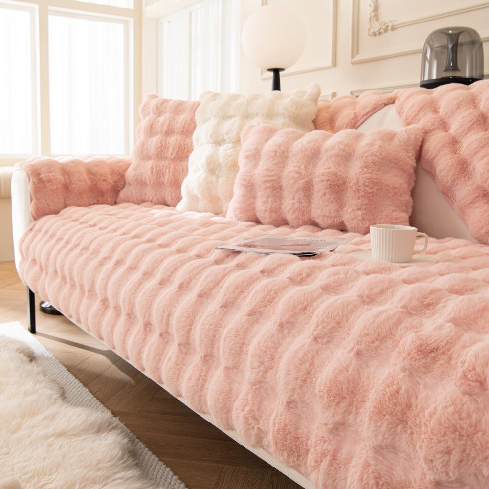 Tutu Velvet Warm Autumn And Winter Plush Sofa Cushion Winter Non-Slip Seat Cushion Leather Sofa Cover Cover Cloth Cross-Border New Models