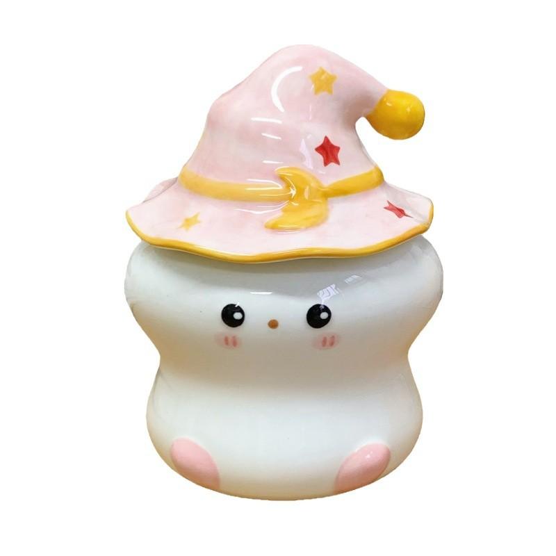 Ghost Mug with Lid Strange Cup Ceramic Gift for Girls Birthday Gift Children's Hand Gift Water Cup